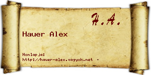 Hauer Alex névjegykártya